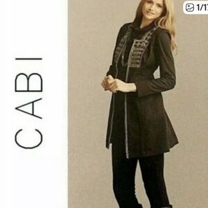 CAbi Turkish Delight Militart Black Coat with Detailed Trim